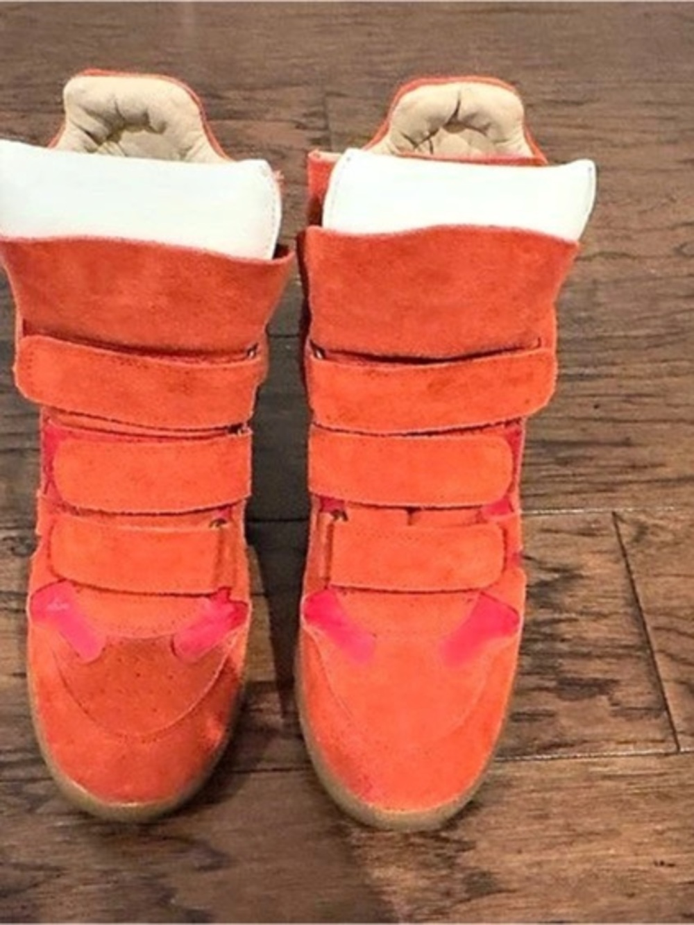 Isabel Marant Bekett Wedge Sneakers Orange & Pink EU 39 - Picture 4 of 9